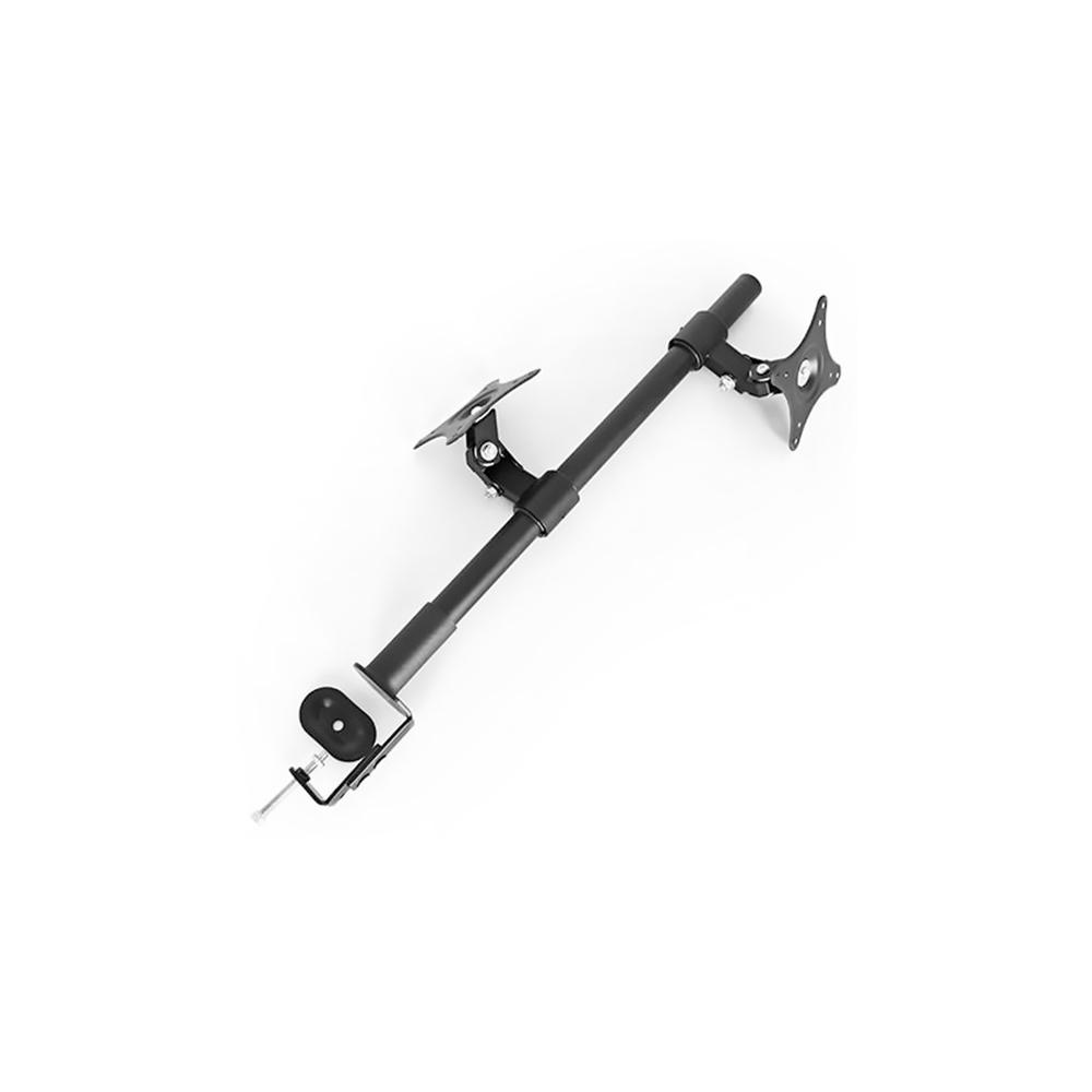 Retractable Dual TV Table Clamping Mount for 13" to 27" TVs