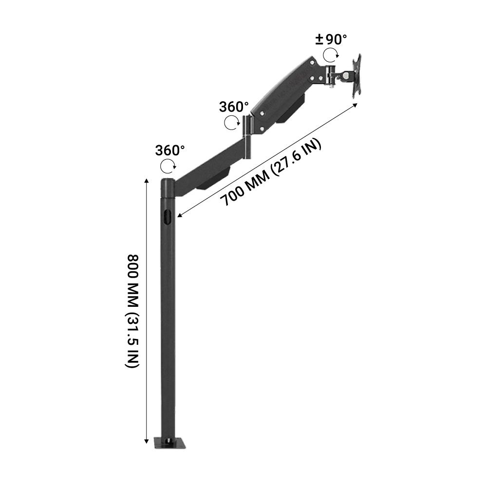 Heavy Duty Monitor Side Mount for 13" to 27" TVs